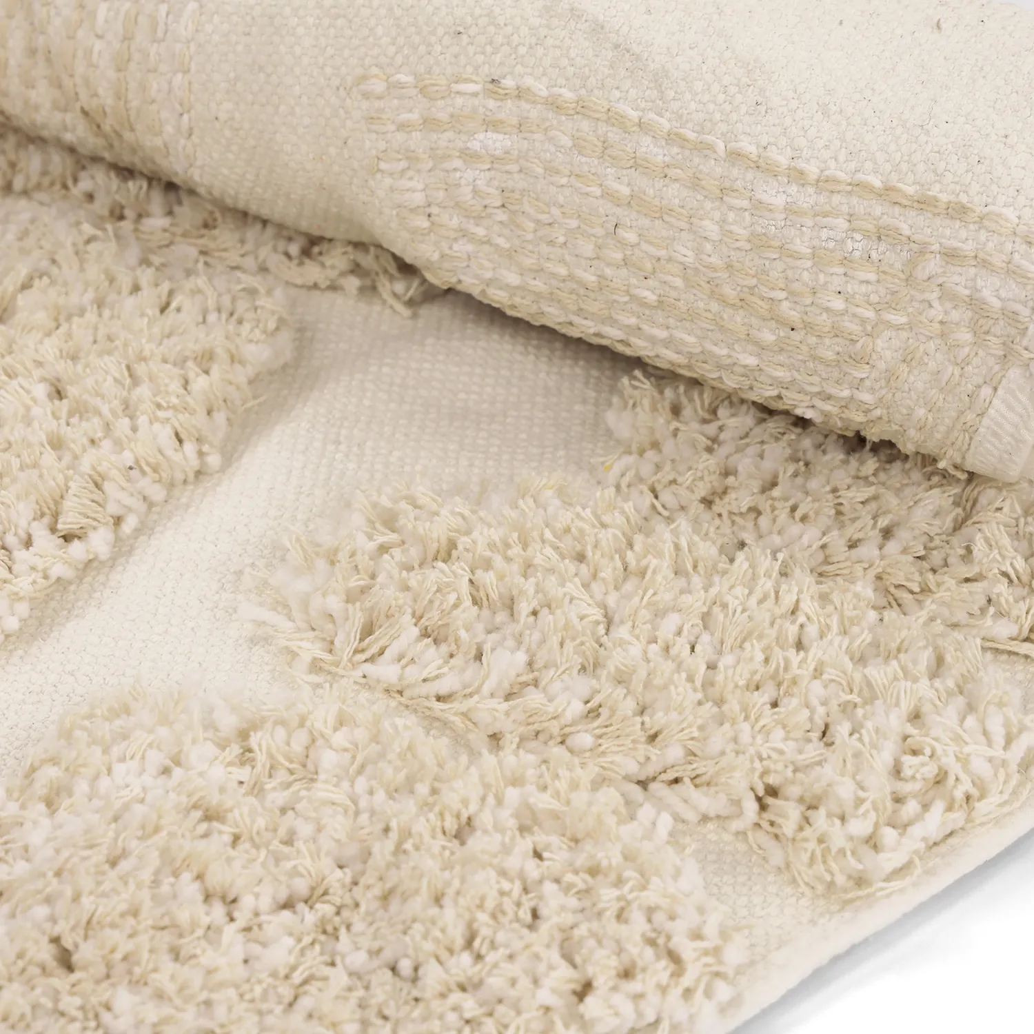 Rond vloerkleed - Otranto Natural Cotton Shaggy (gebroken wit)