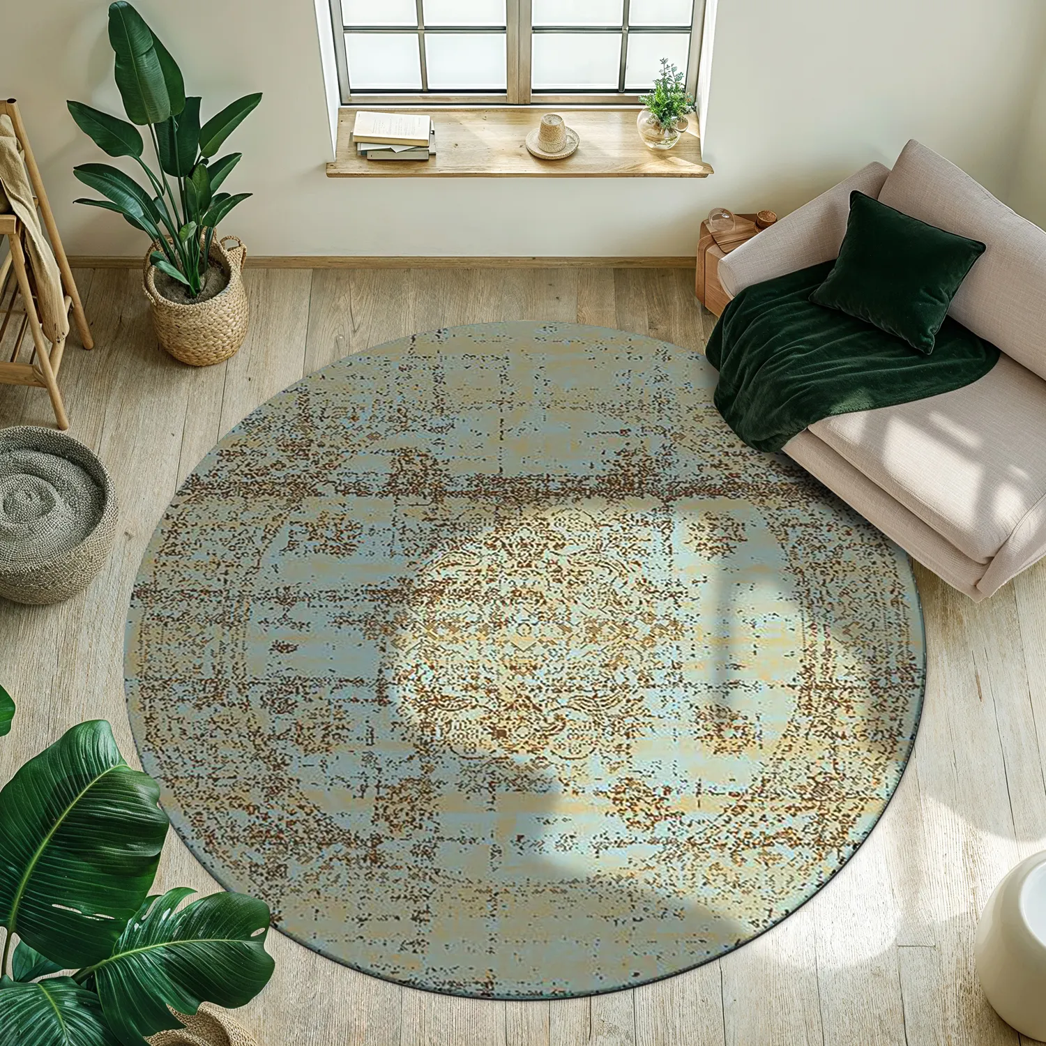 Rond vloerkleed - Peking Royal (turkoois)