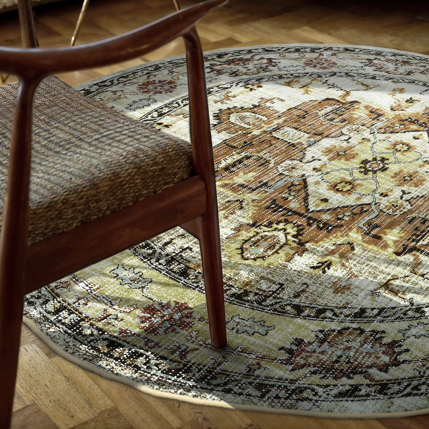 Rond vloerkleed - Siliana (beige)