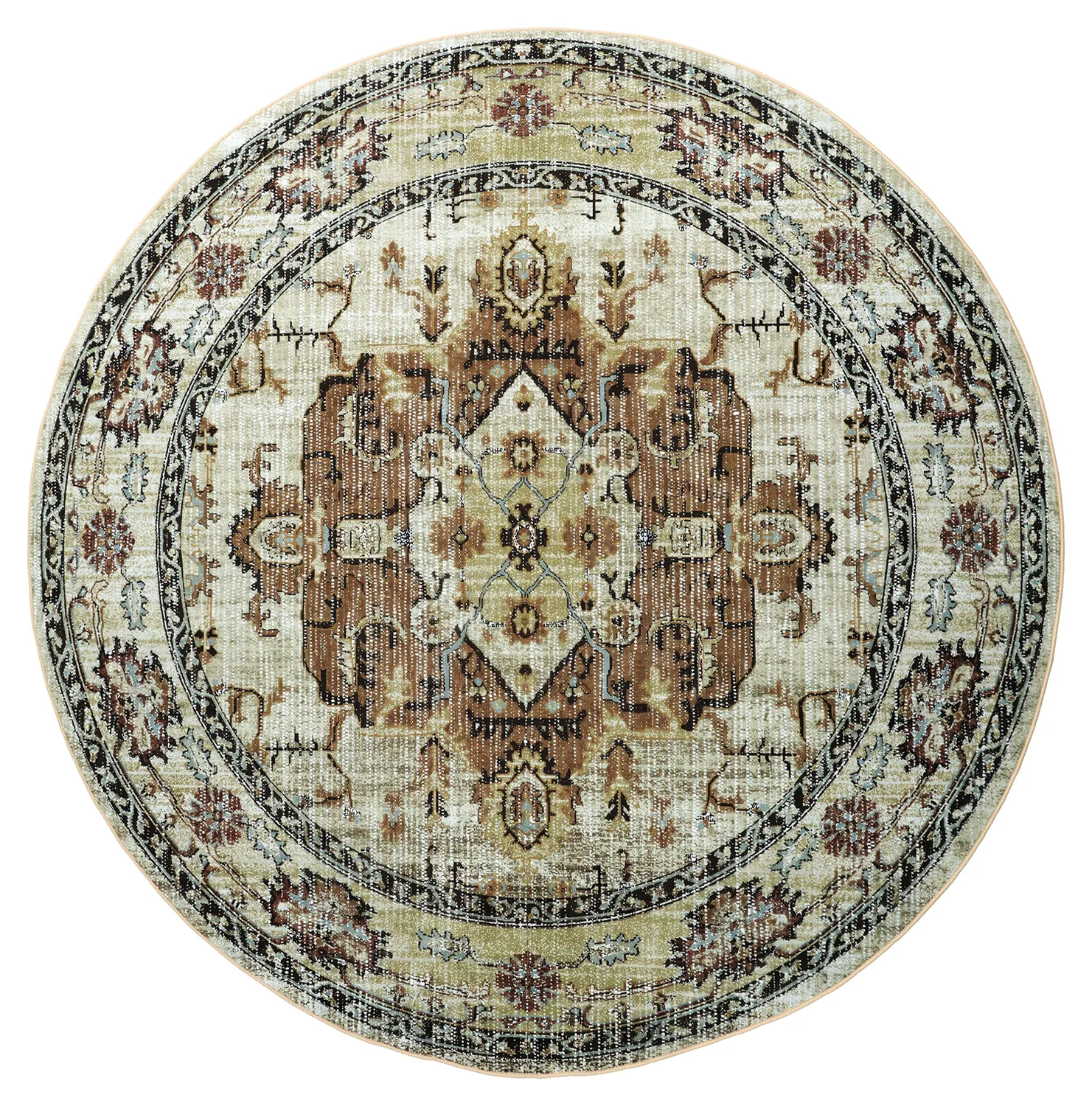 Rond vloerkleed - Siliana (beige)