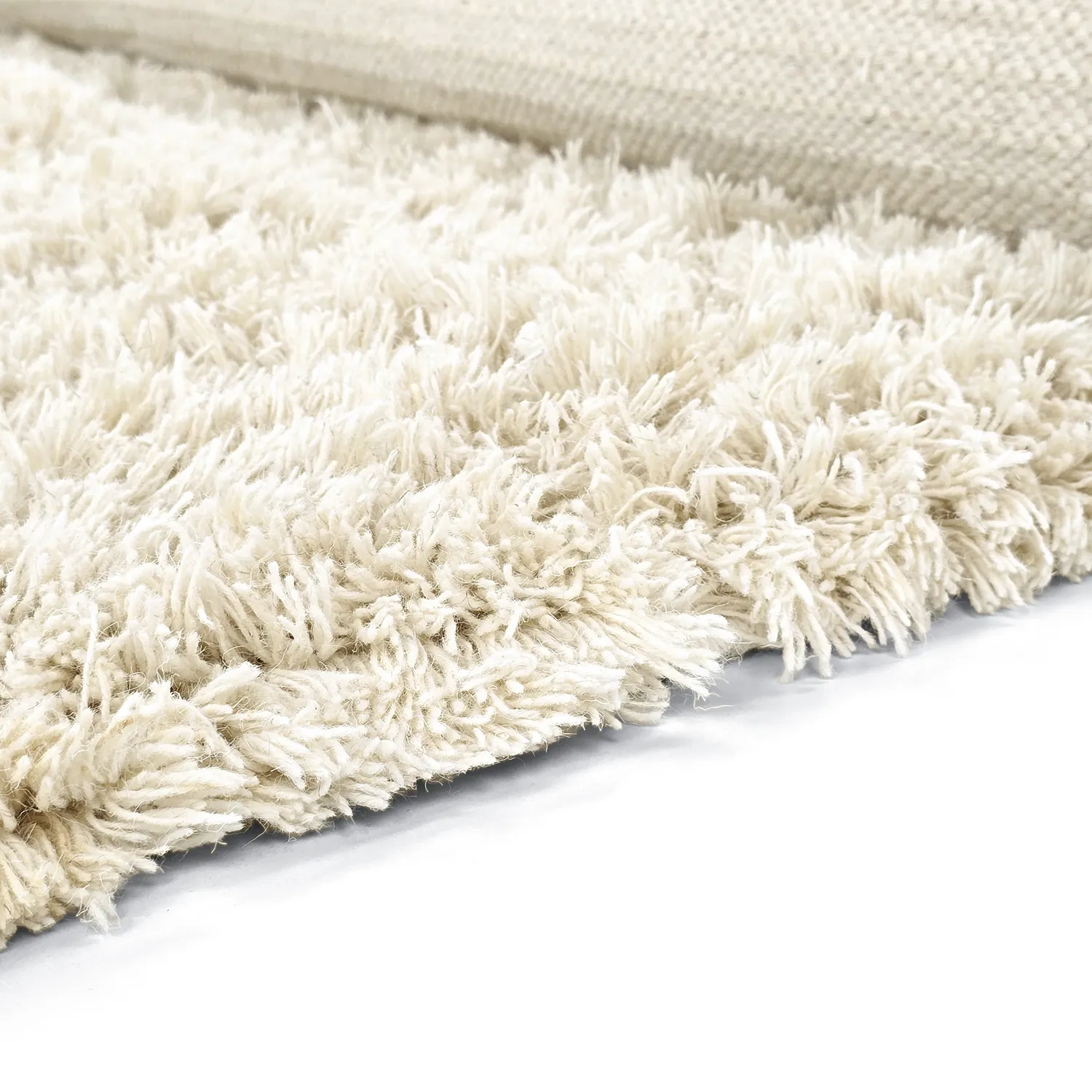 Hoogpolig vloerkleed - Fassale Hand Woven Wool Shaggy (wit)