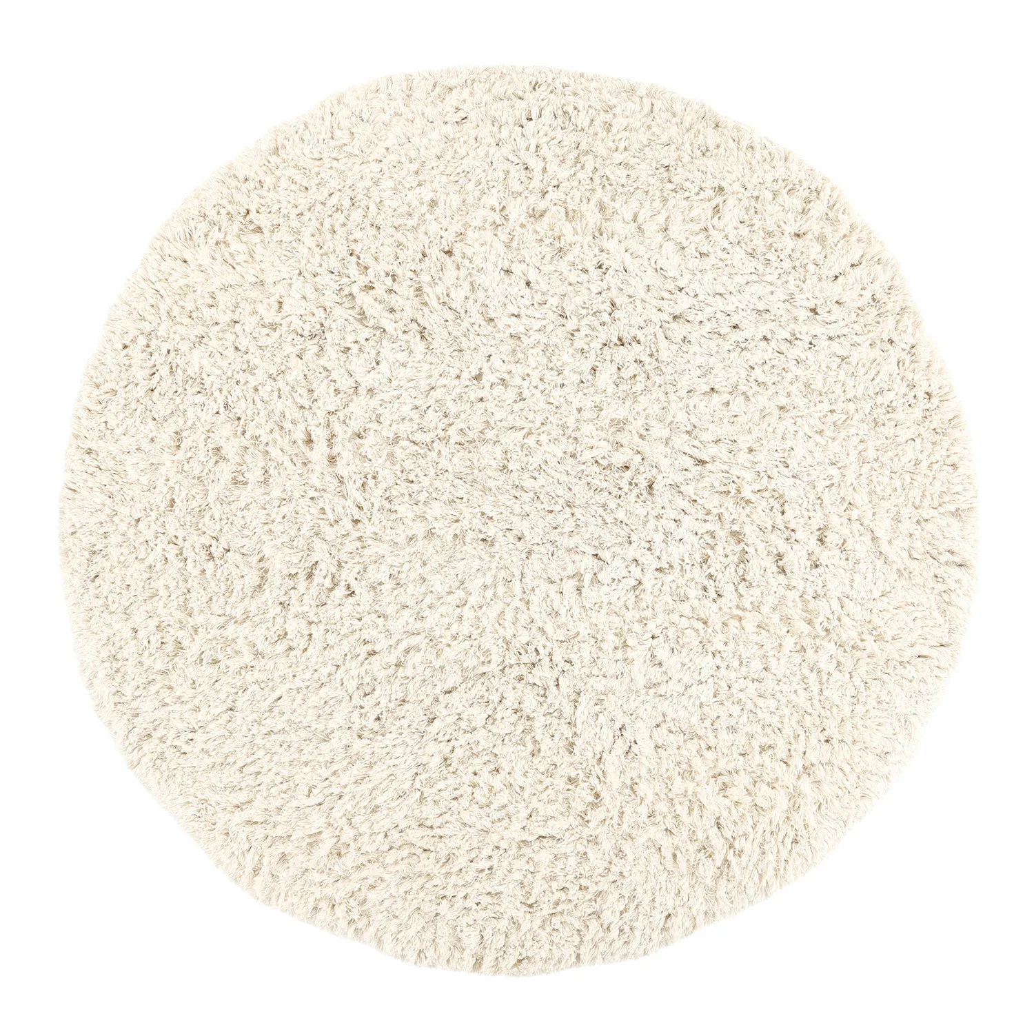 Rond vloerkleed - Fassale Hand Woven Wool Shaggy (wit)