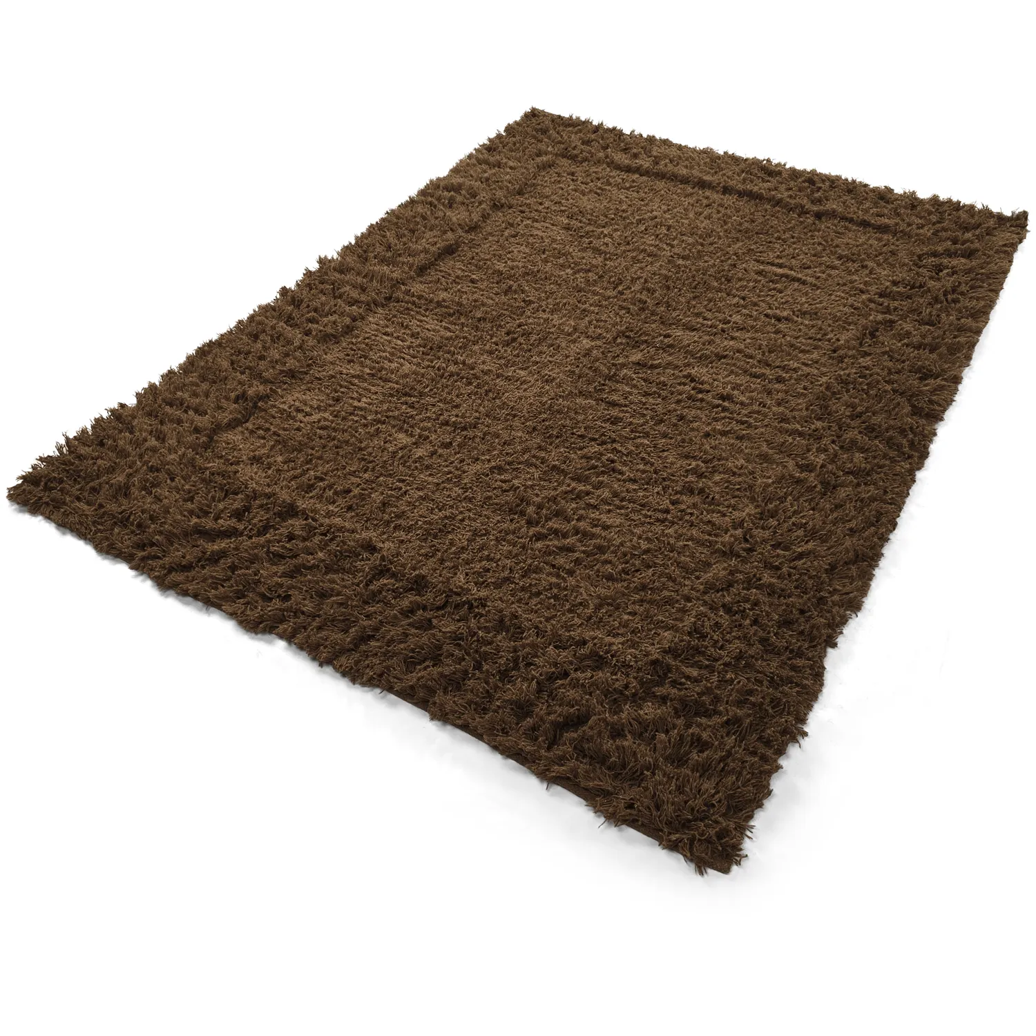 Hoogpolig vloerkleed - Melilla Hand Woven Wool Shaggy (bruin)