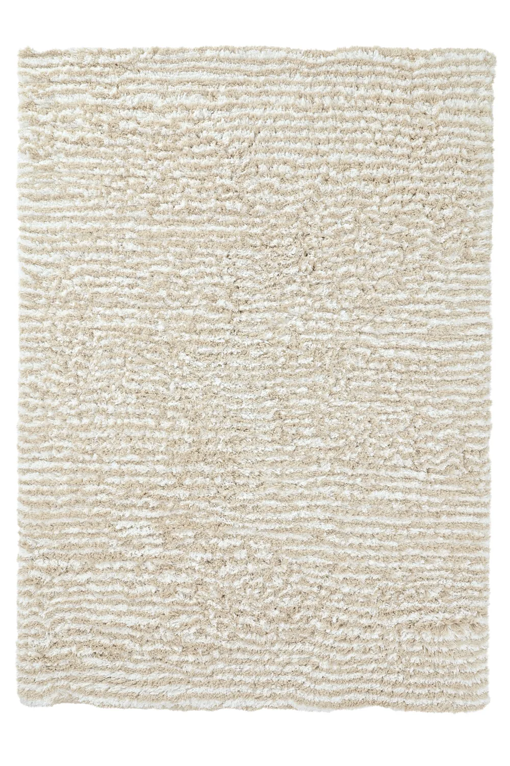 Hoogpolig vloerkleed - Aden (beige/wit)