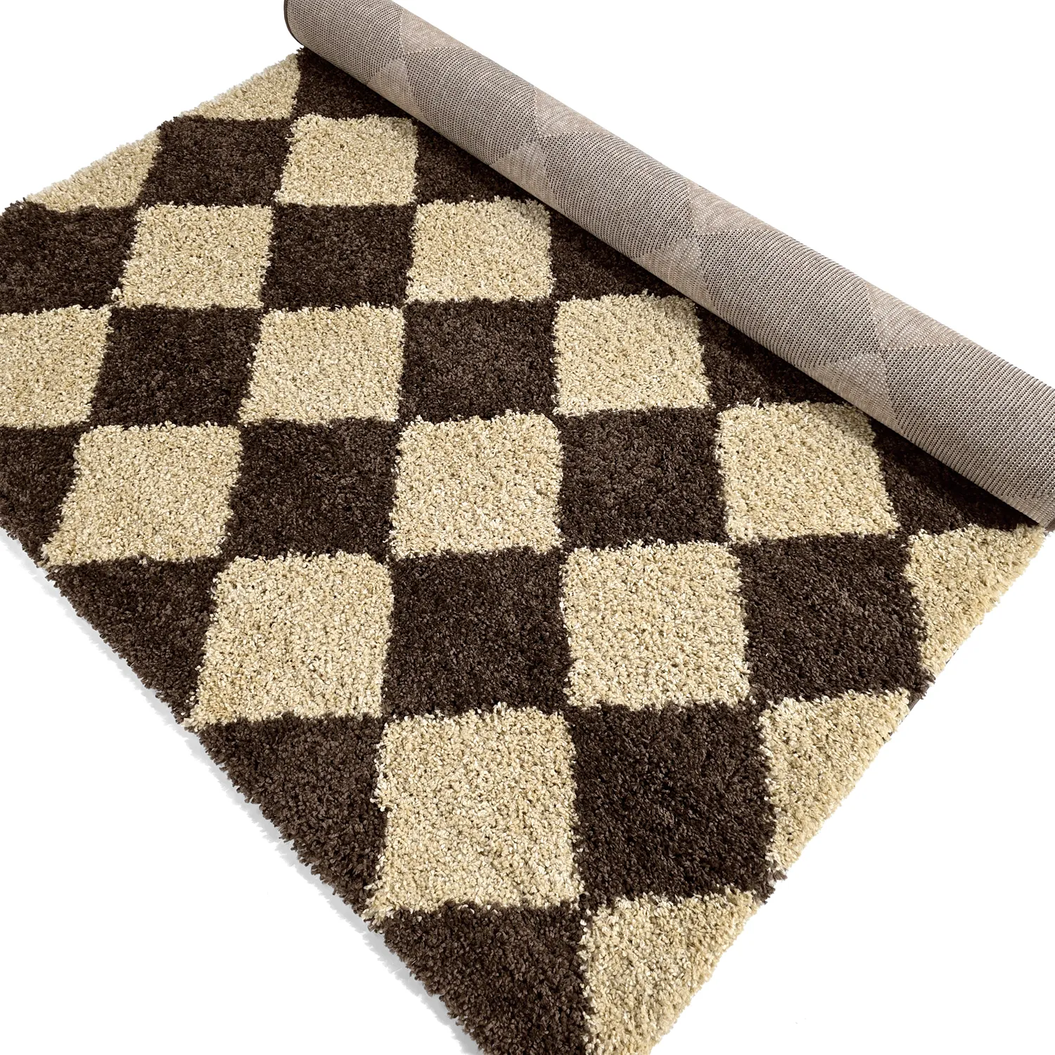 Hoogpolig vloerkleed - Albi (bruin/beige)