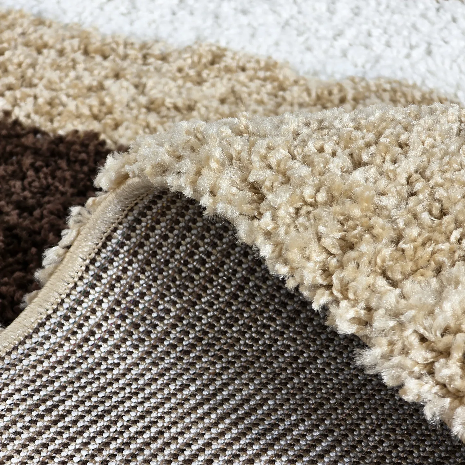 Hoogpolig vloerkleed - Alsace (beige/wit/bruin)