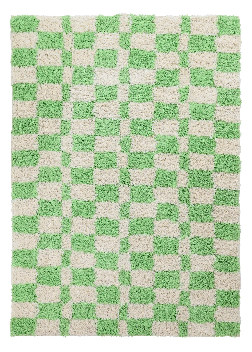 Hoogpolig vloerkleed - Atrani Natural Cotton Shaggy (groente)