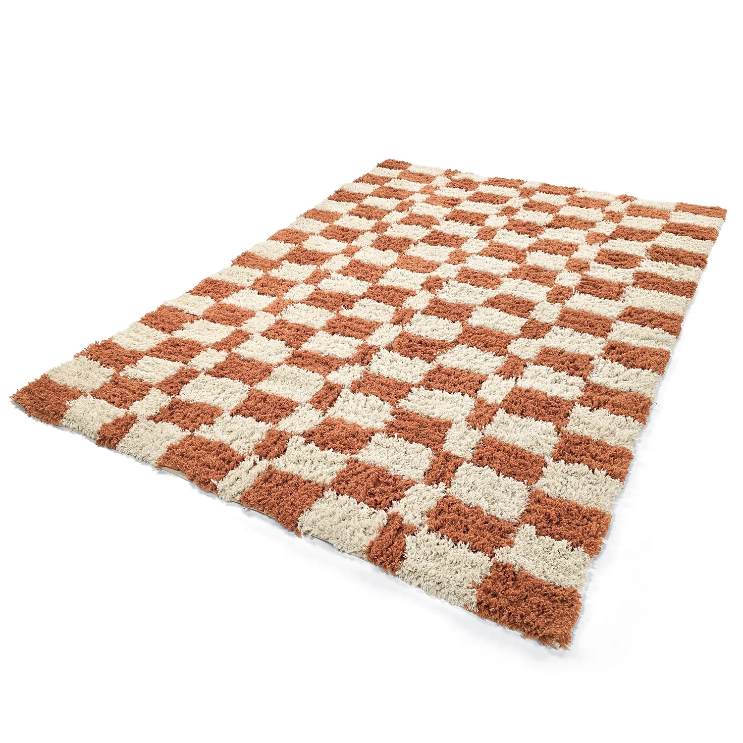 Hoogpolig vloerkleed - Atrani Natural Cotton Shaggy (oranje)