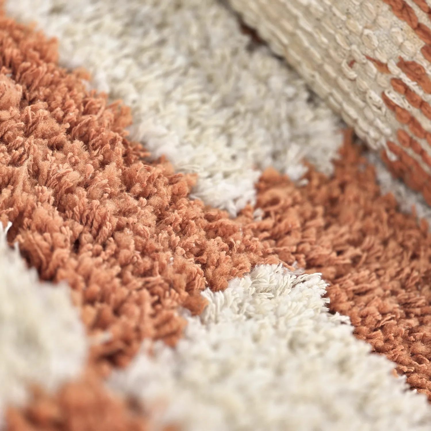 Hoogpolig vloerkleed - Atrani Natural Cotton Shaggy (oranje)