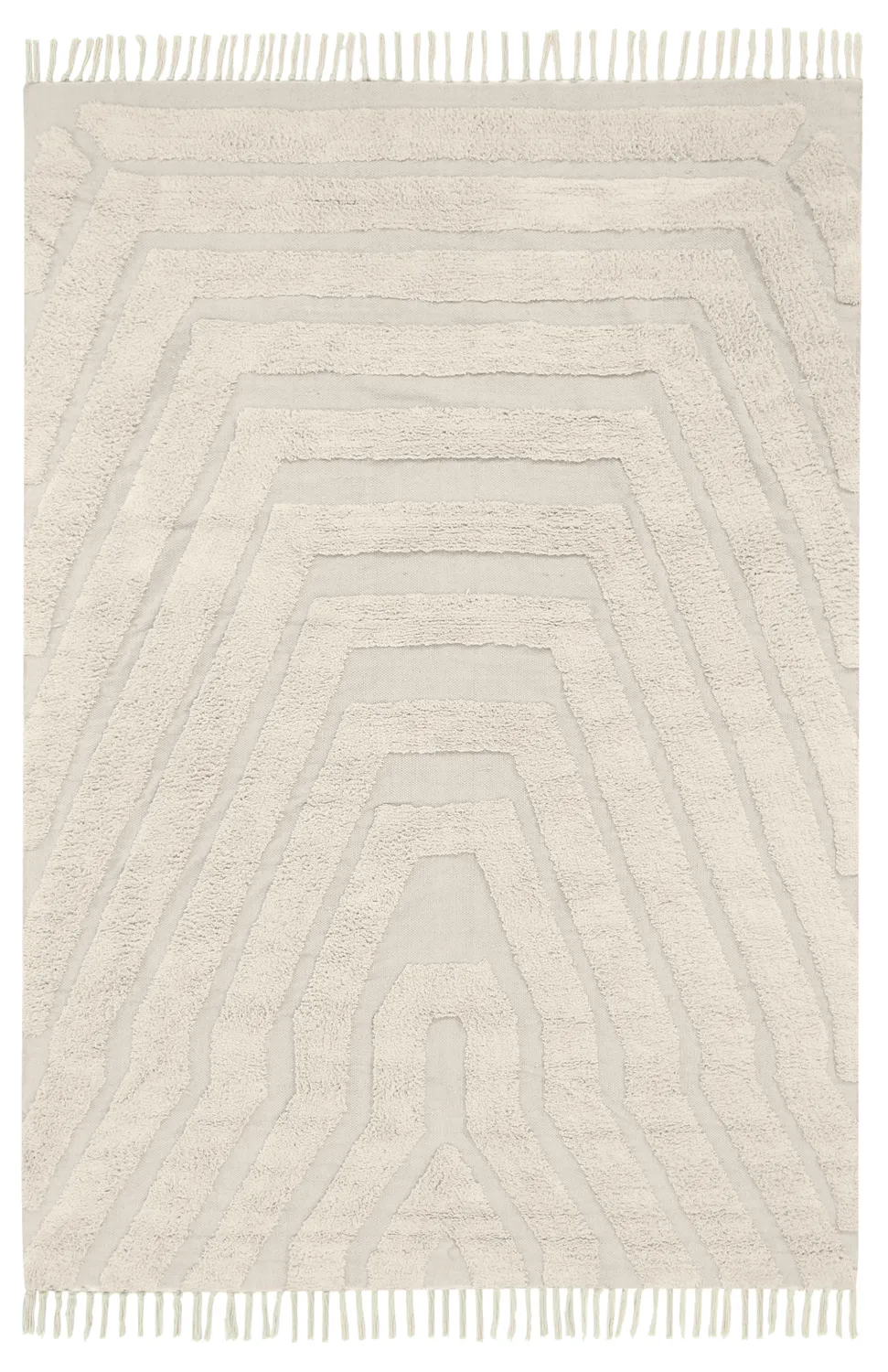 Hoogpolig vloerkleed - Callista Natural Cotton Shaggy (beige)