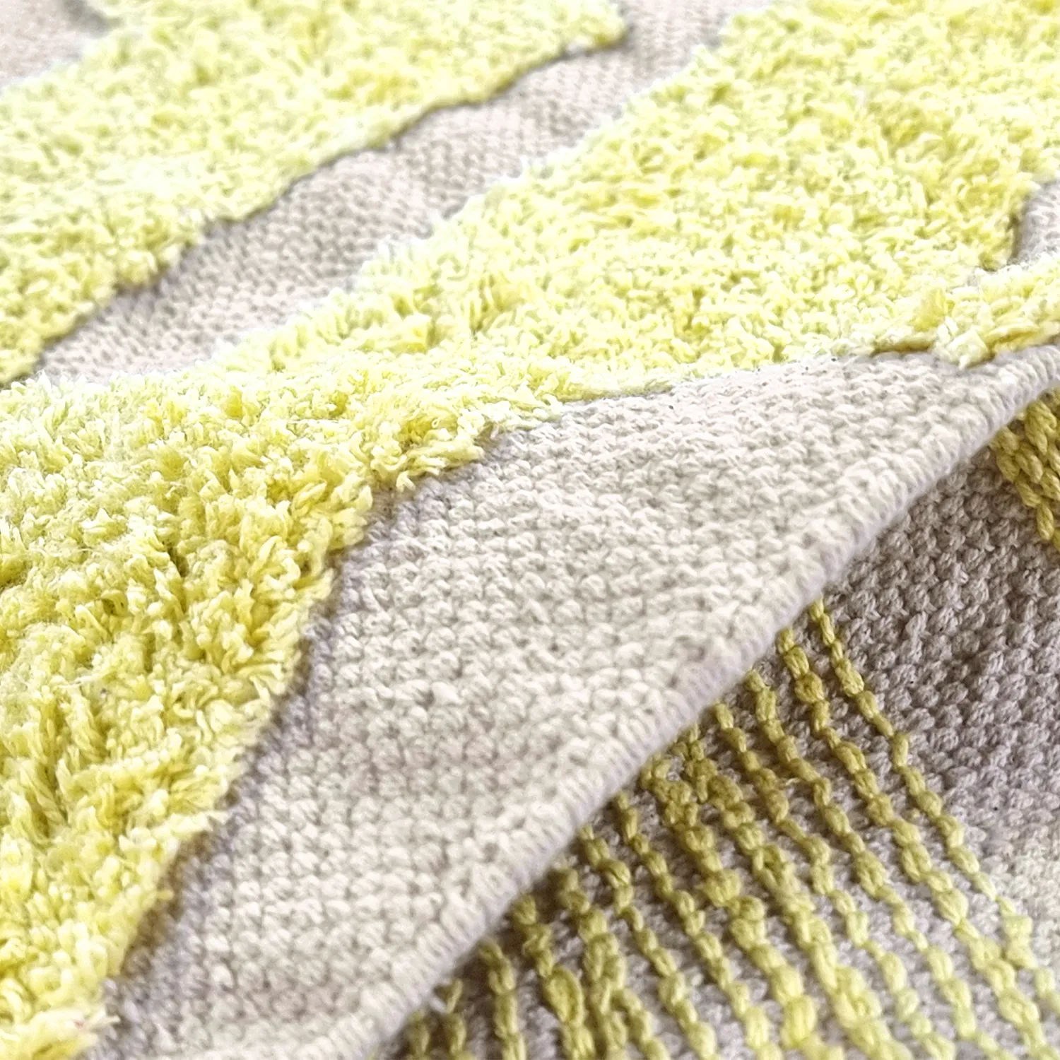 Rond vloerkleed - Callista Natural Cotton Shaggy (geel)