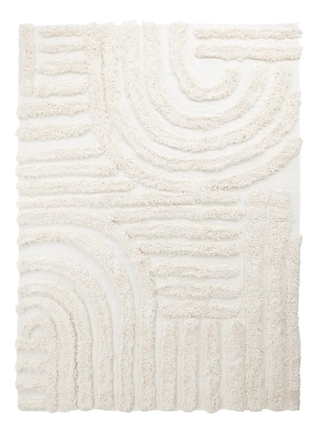 Hoogpolig vloerkleed - Cazorla Natural Cotton Shaggy (gebroken wit)
