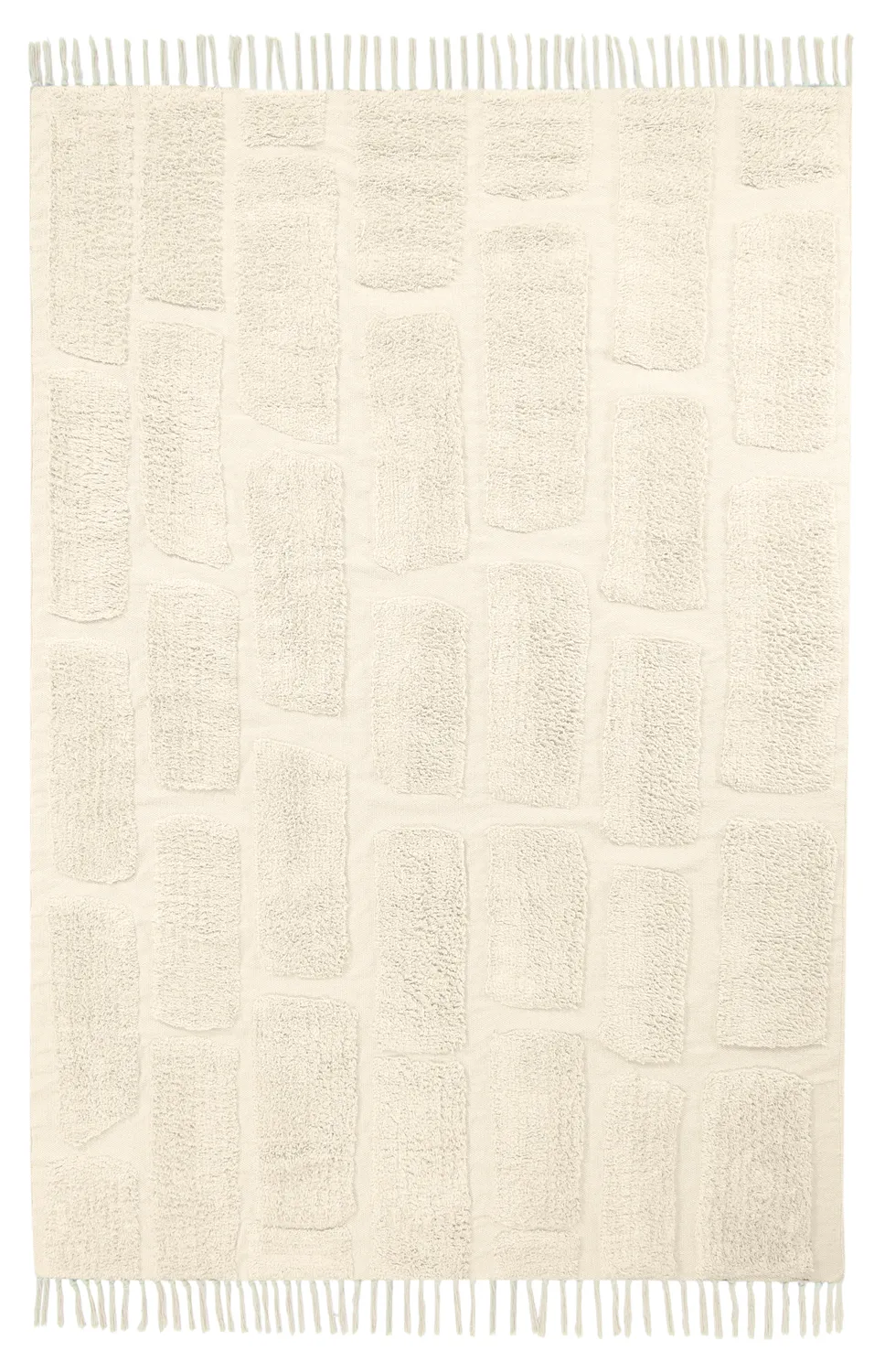 Hoogpolig vloerkleed - Cyrus Natural Cotton Shaggy (beige)