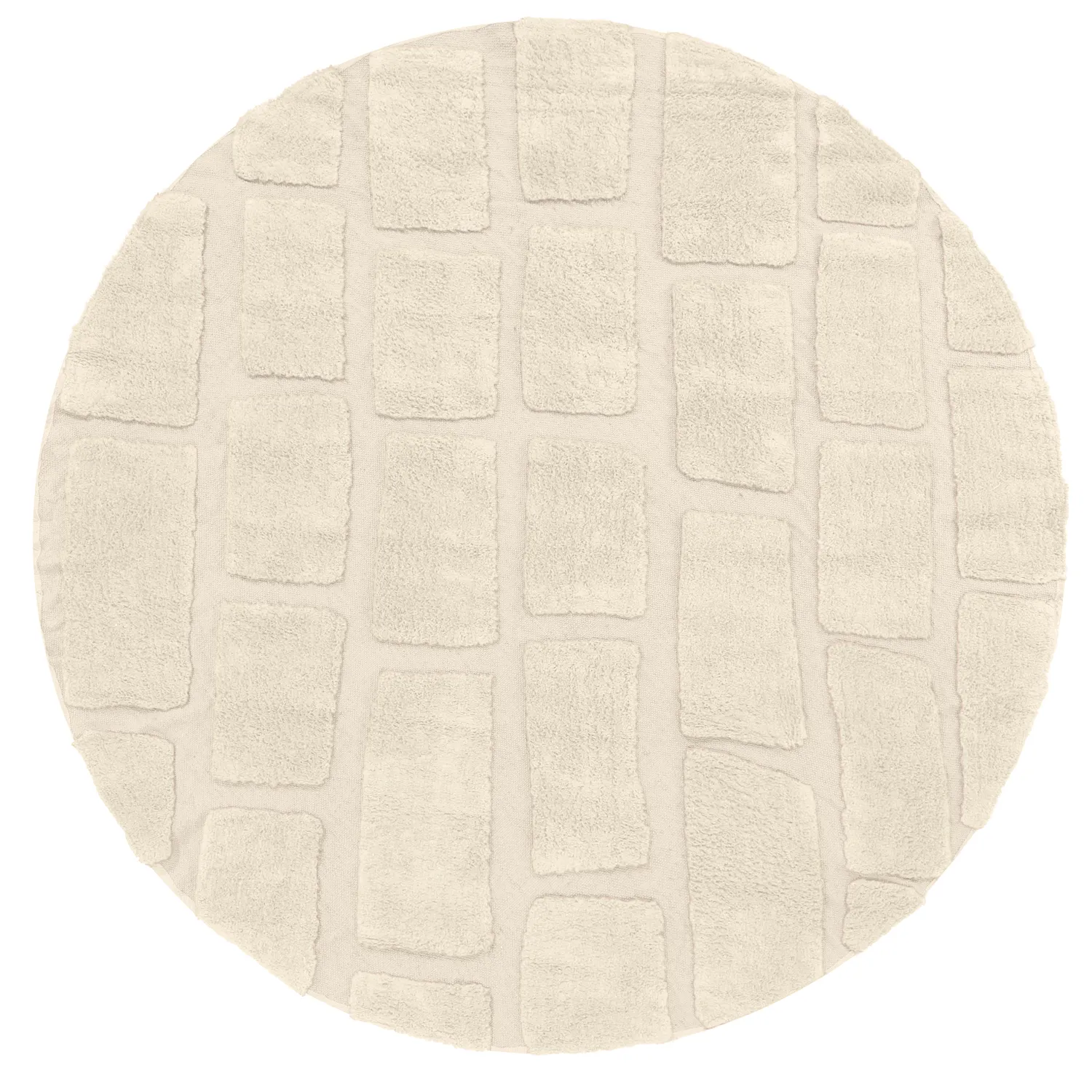 Rond vloerkleed - Cyrus Natural Cotton Shaggy (beige)