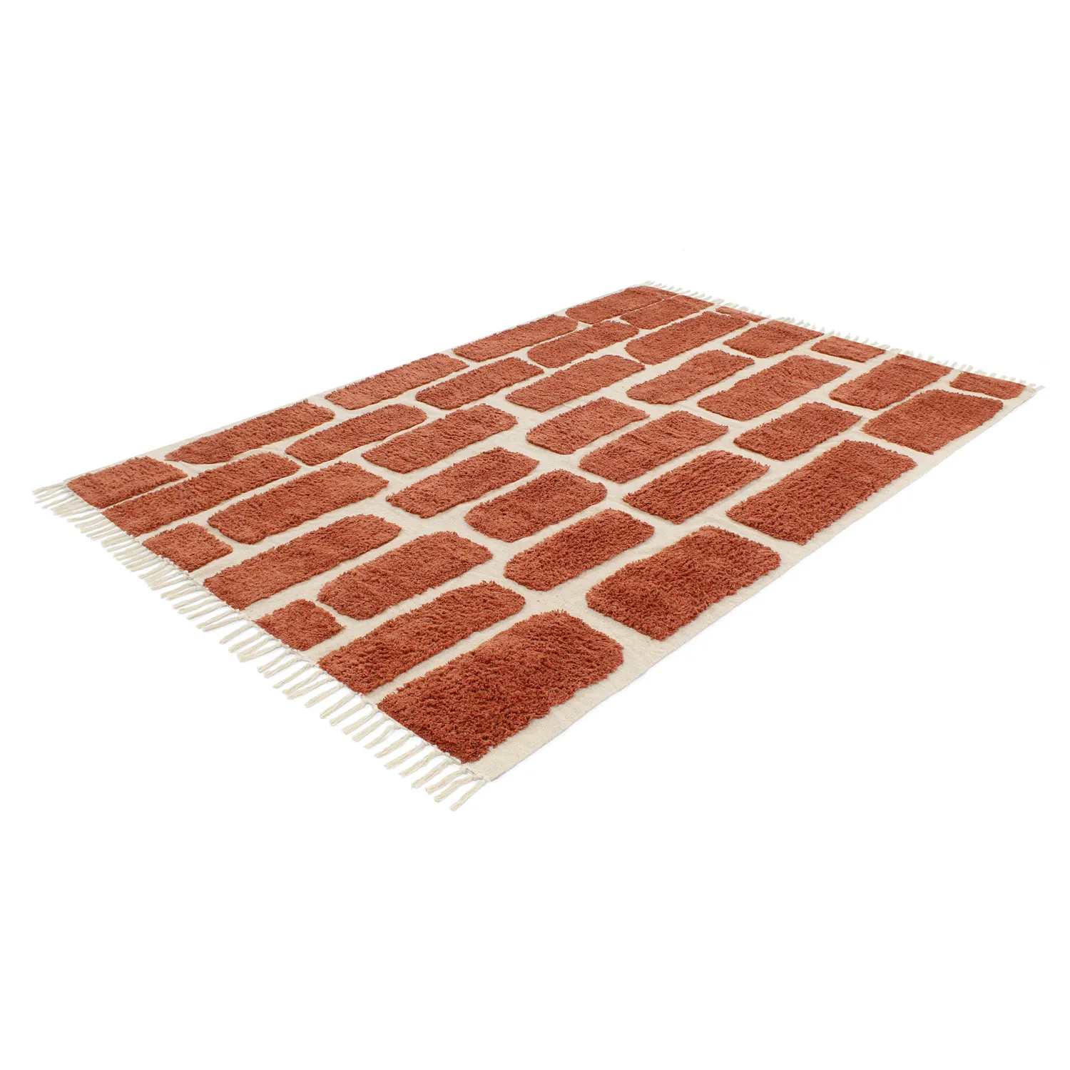 Hoogpolig vloerkleed - Cyrus Natural Cotton Shaggy (bruin)