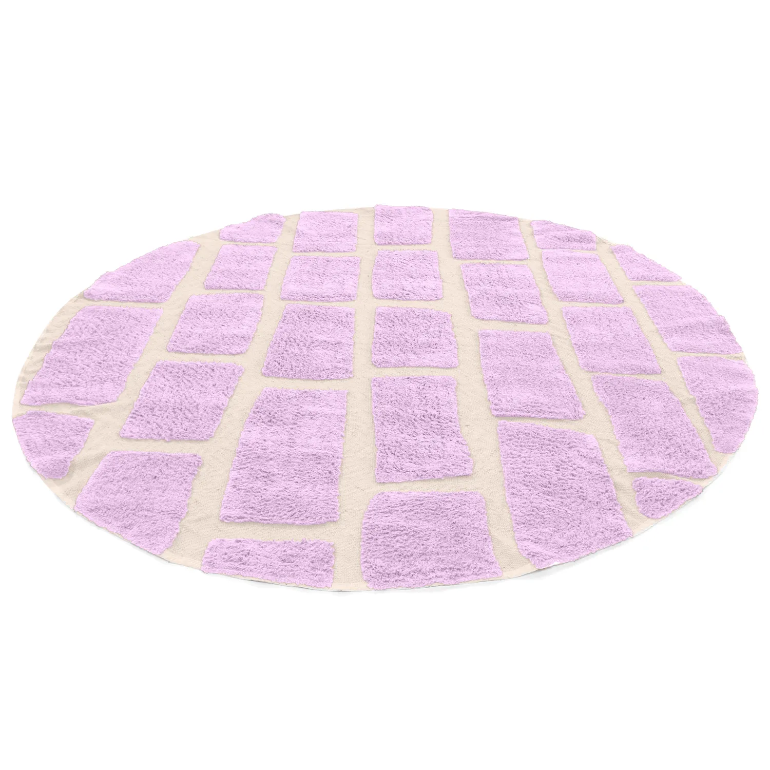Rond vloerkleed - Cyrus Natural Cotton Shaggy (paars)