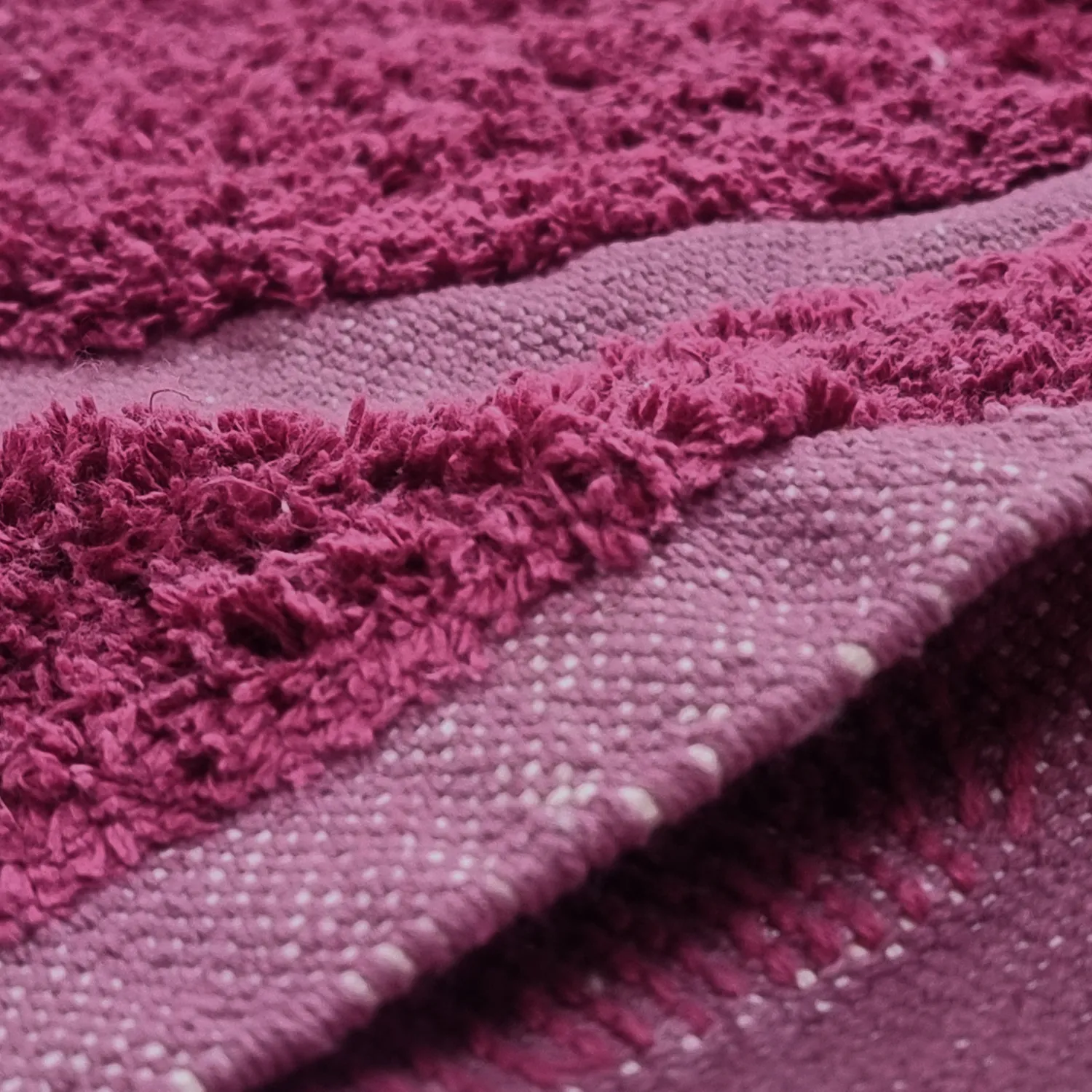 Rond vloerkleed - Cyrus Natural Cotton Shaggy (rood)