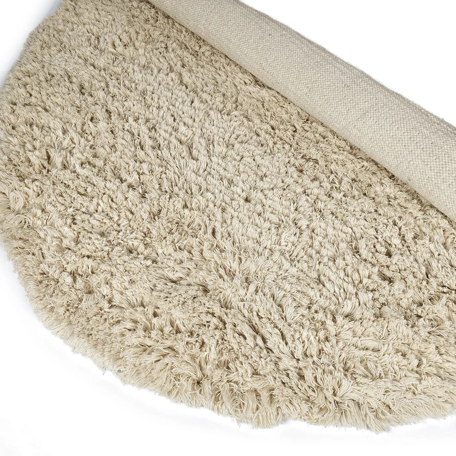 Rond vloerkleed - Fassale Hand Woven Wool Shaggy (room)