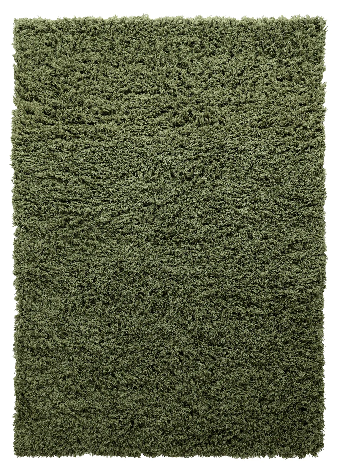 Hoogpolig vloerkleed - Fassale Hand Woven Wool Shaggy (mosgroen)
