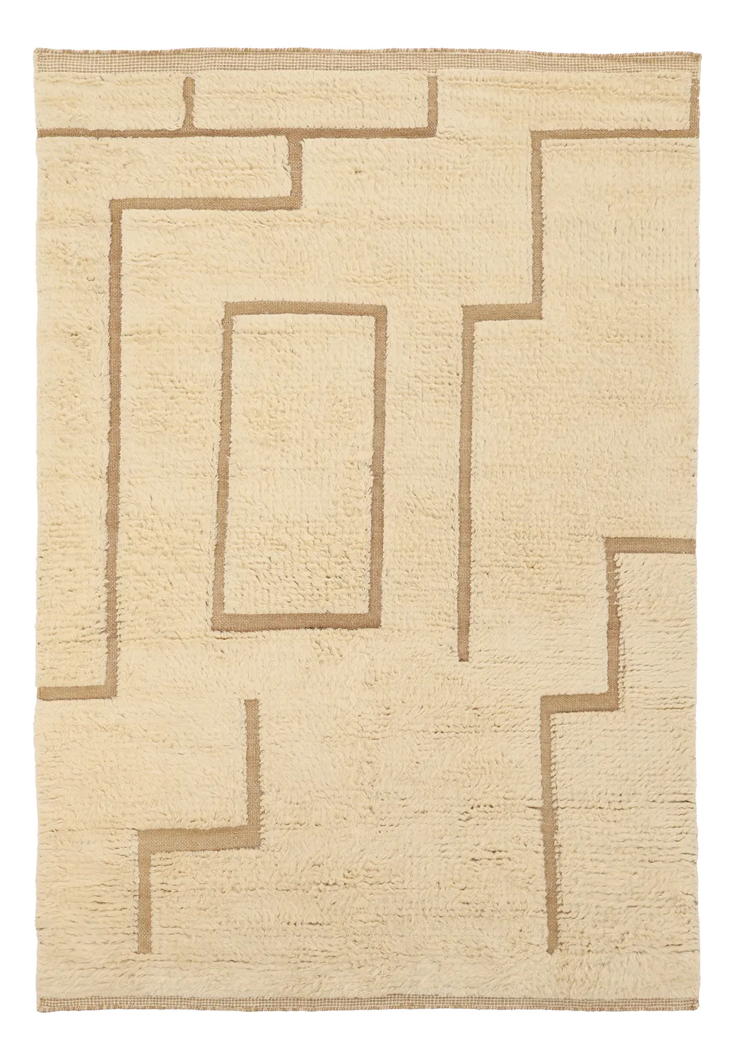 Hoogpolig vloerkleed - Kiberg Hand Woven Wool Shaggy (room)