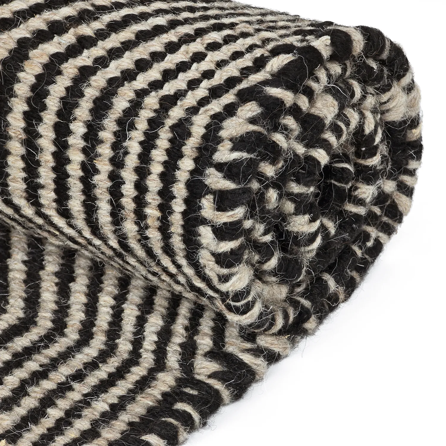 Wollen-vloerkleed - Larkana (beige/zwart)