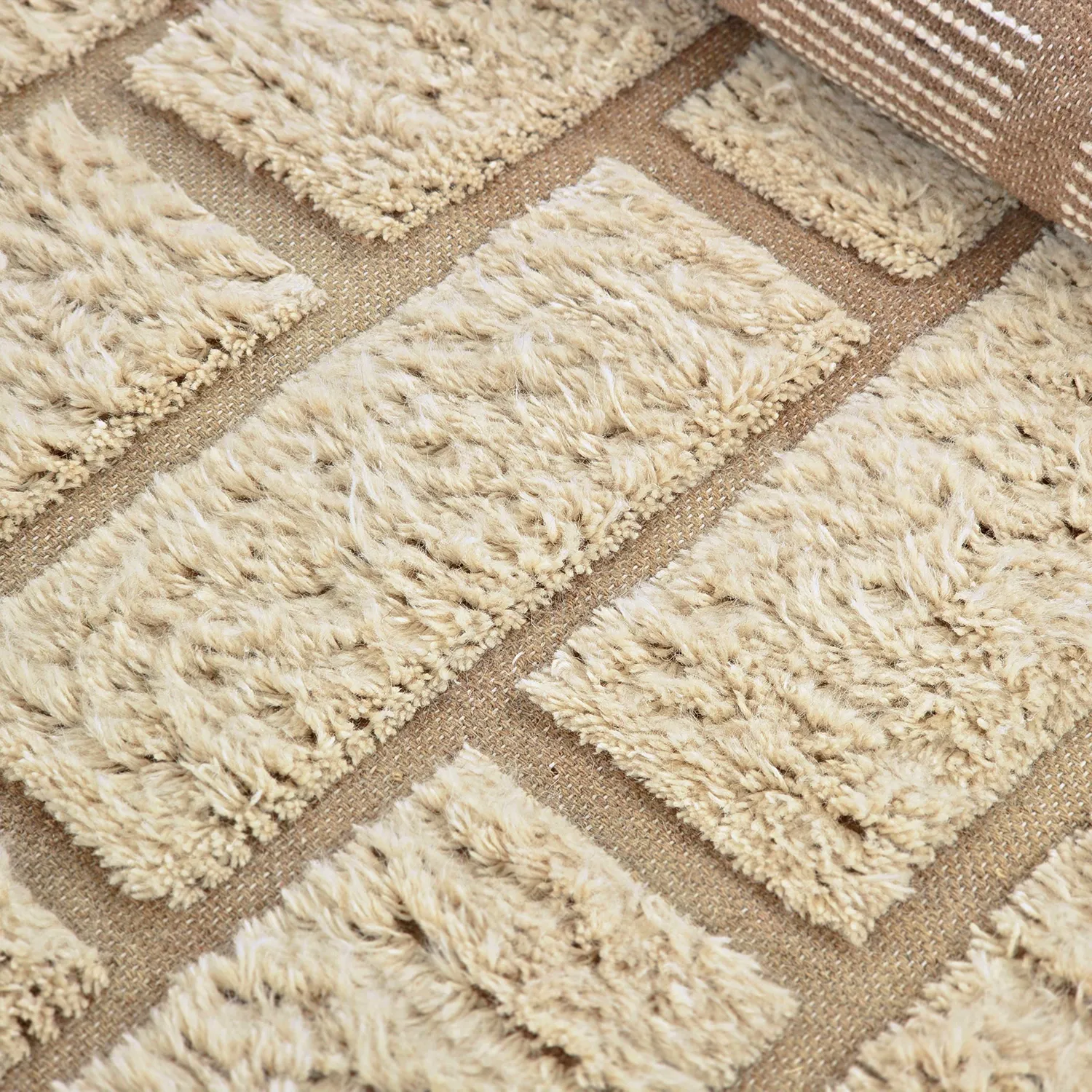 Hoogpolig vloerkleed - Leknes Hand Woven Wool Shaggy (room)