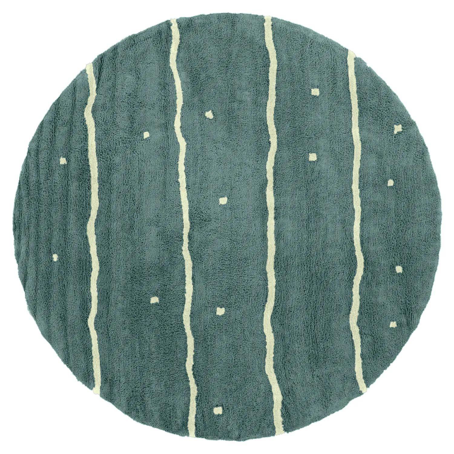 Rond vloerkleed - Leora Natural Cotton Shaggy (groente)