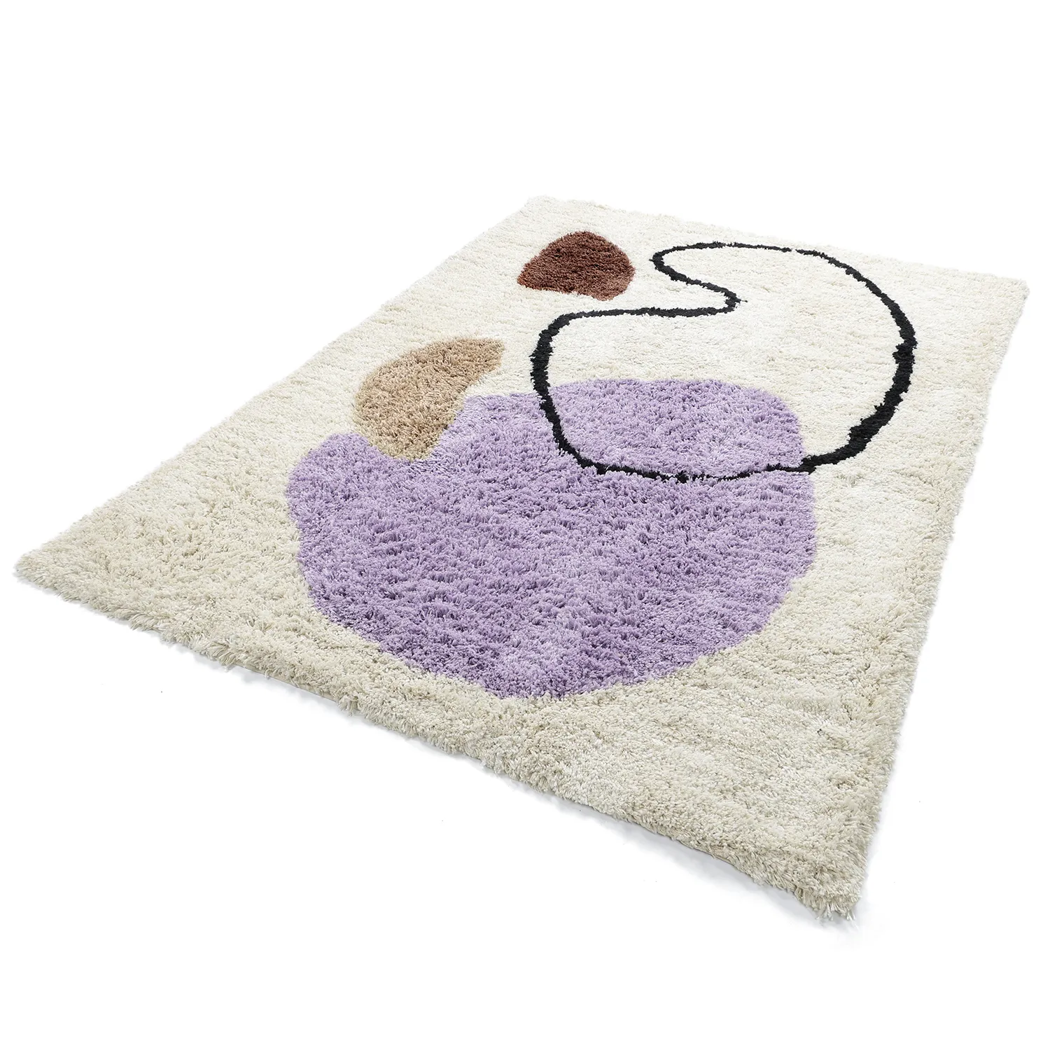 Hoogpolig vloerkleed - Naousa Natural Cotton Shaggy (multi)
