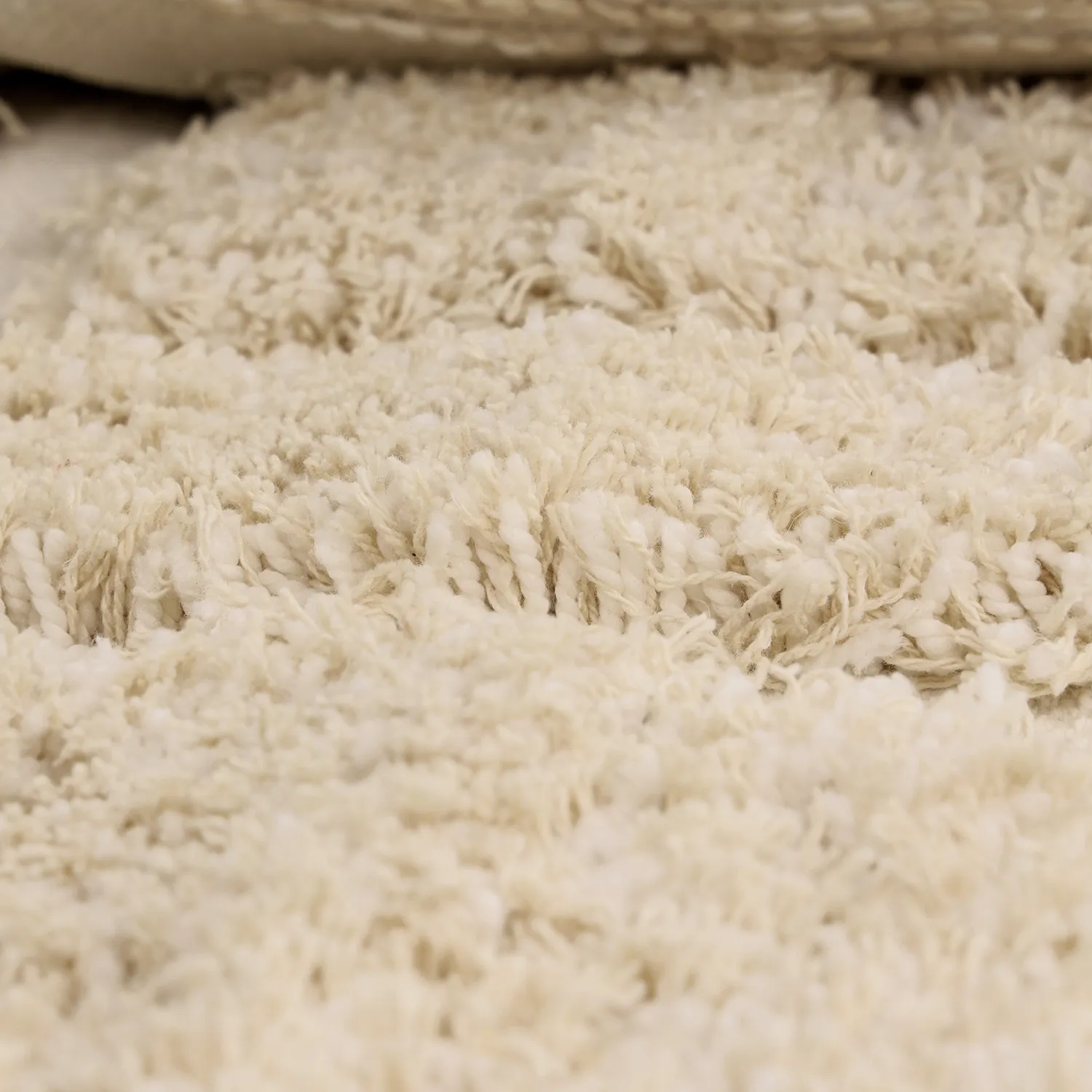 Hoogpolig vloerkleed - Otranto Natural Cotton Shaggy (gebroken wit)