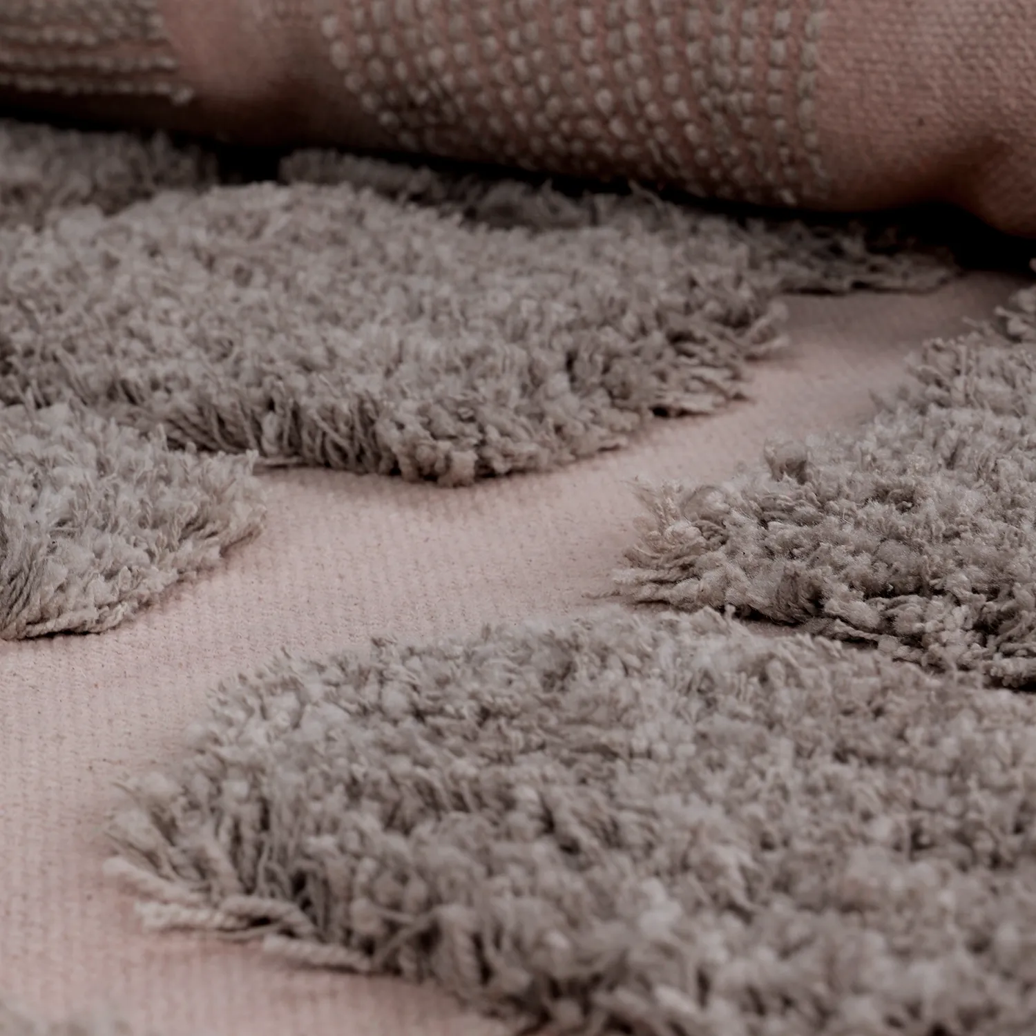 Hoogpolig vloerkleed - Otranto Natural Cotton Shaggy (taupe)