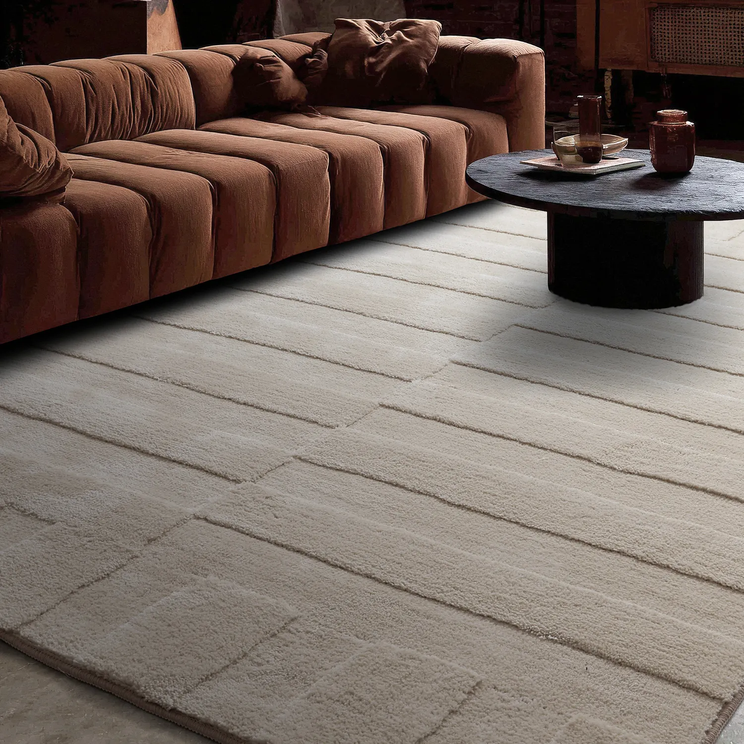 Hoogpolig vloerkleed - Paxos (beige)