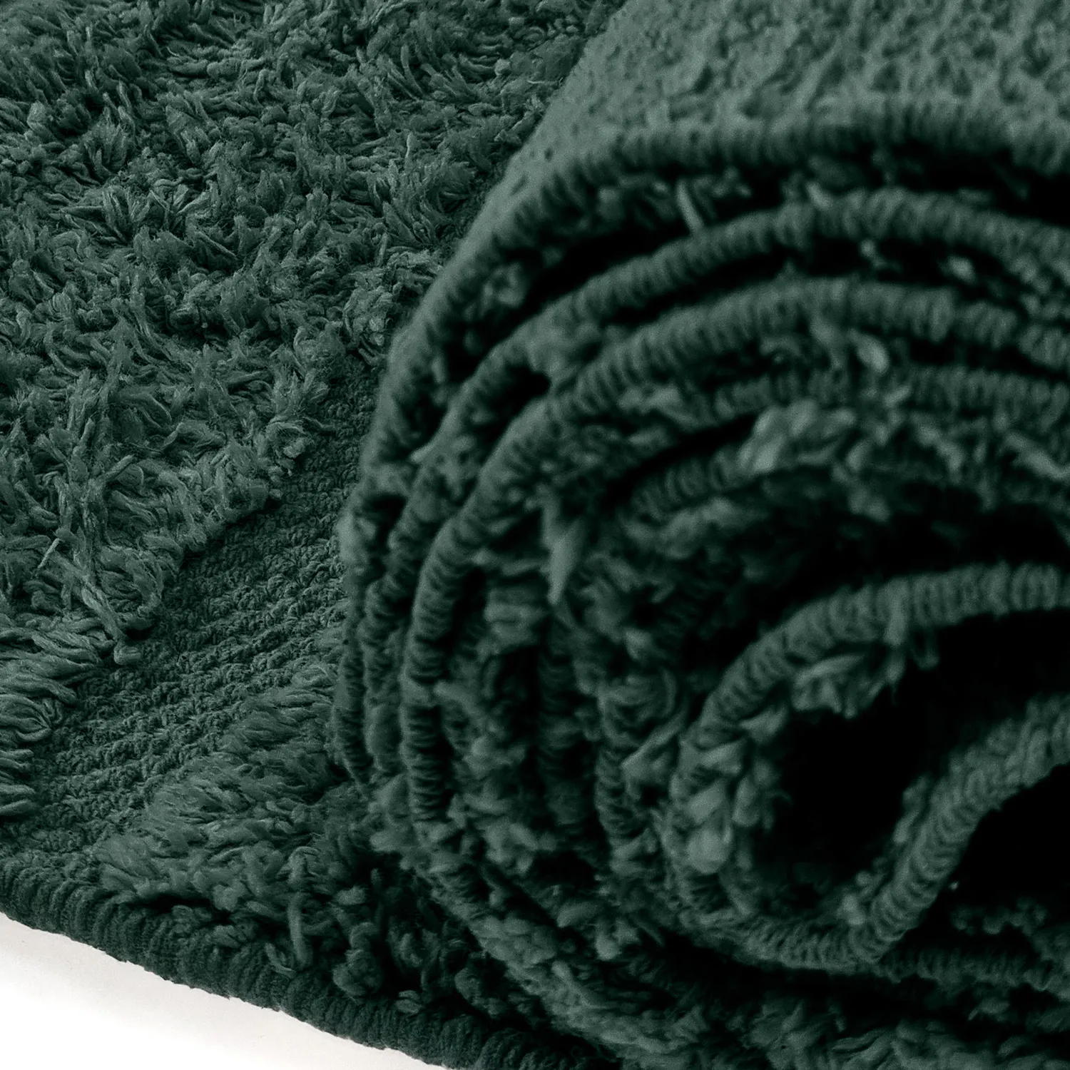 Hoogpolig vloerkleed - Rani Natural Cotton Shaggy (groente)