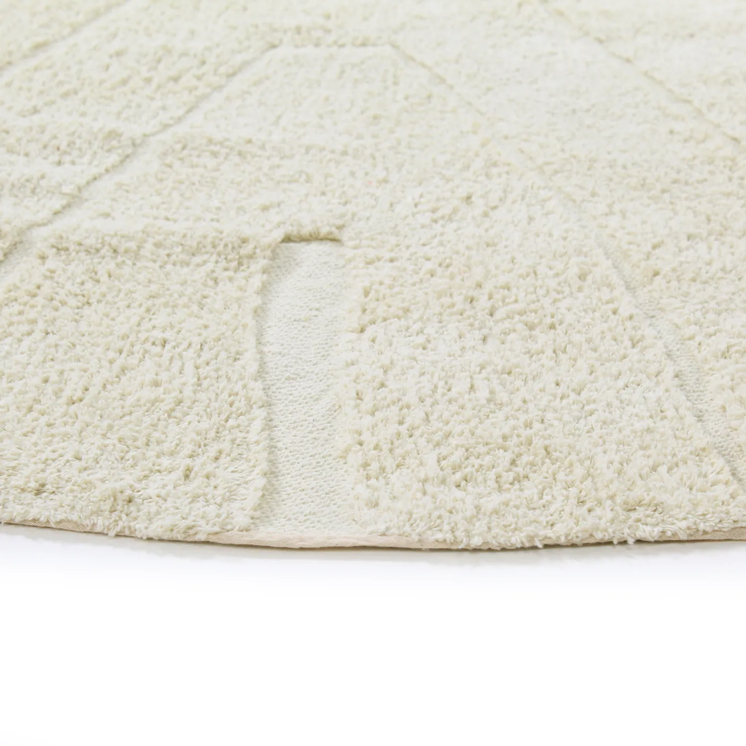 Rond vloerkleed - Sivia Natural Cotton Shaggy (gebroken wit)