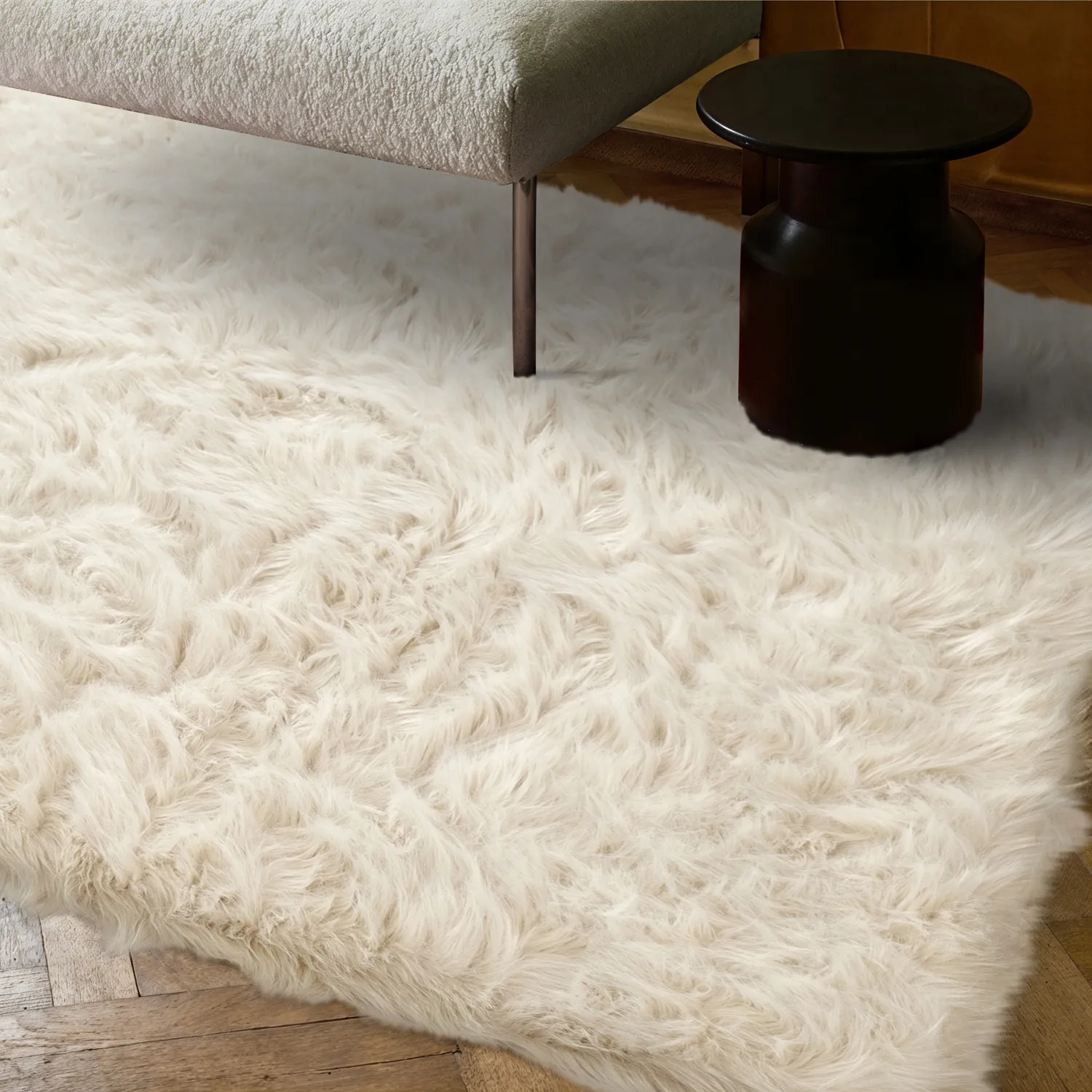 Hoogpolig vloerkleed - Sohar (beige)