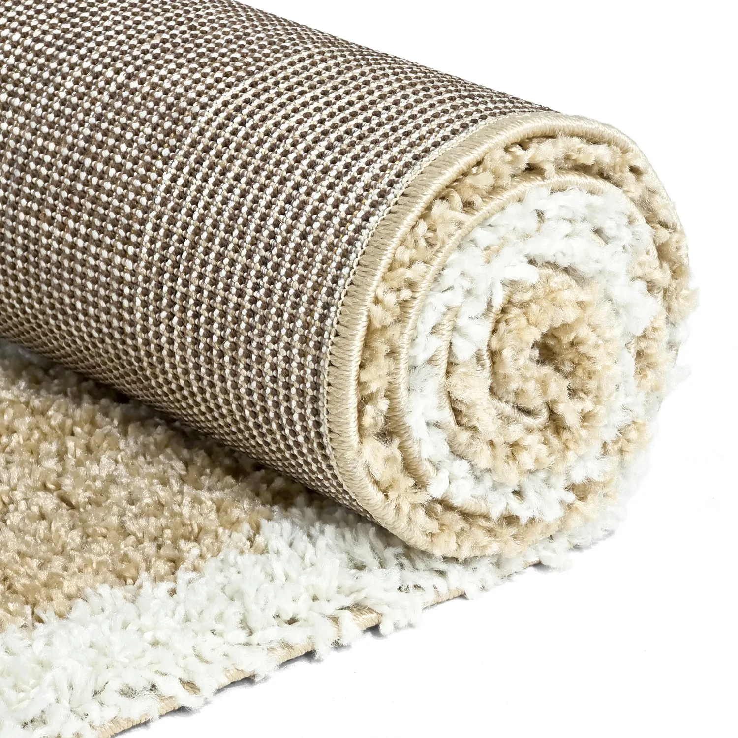Hoogpolig vloerkleed - Tamri (beige/wit)