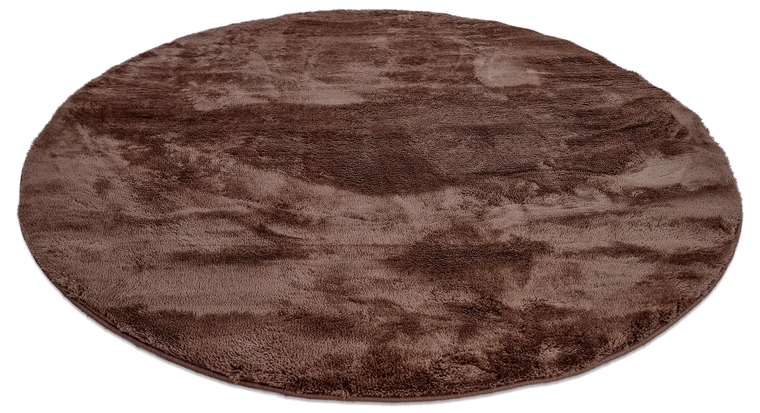 Ronde vloerkleden - Aranga Super Soft Fur (donker bruin)