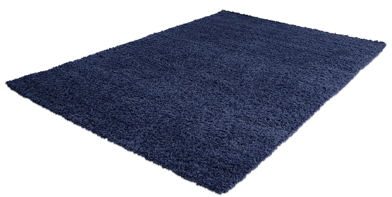Hoogpolig vloerkleed - Zoe (donkerblauw)