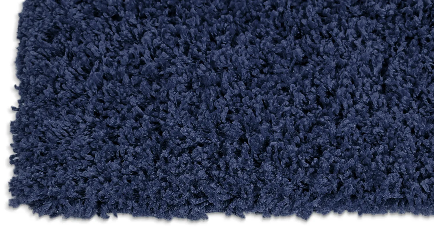Hoogpolig vloerkleed - Zoe (donkerblauw)