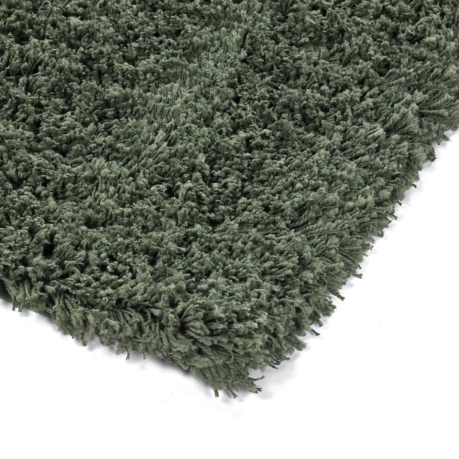 Hoogpolig vloerkleed - Combarro Solid Cotton Shaggy (groente)