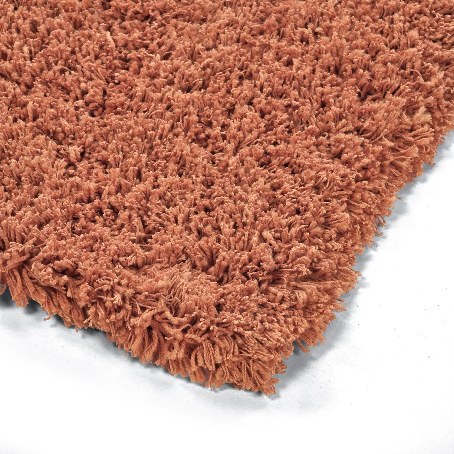 Hoogpolig vloerkleed - Combarro Solid Cotton Shaggy (lichtoranje)