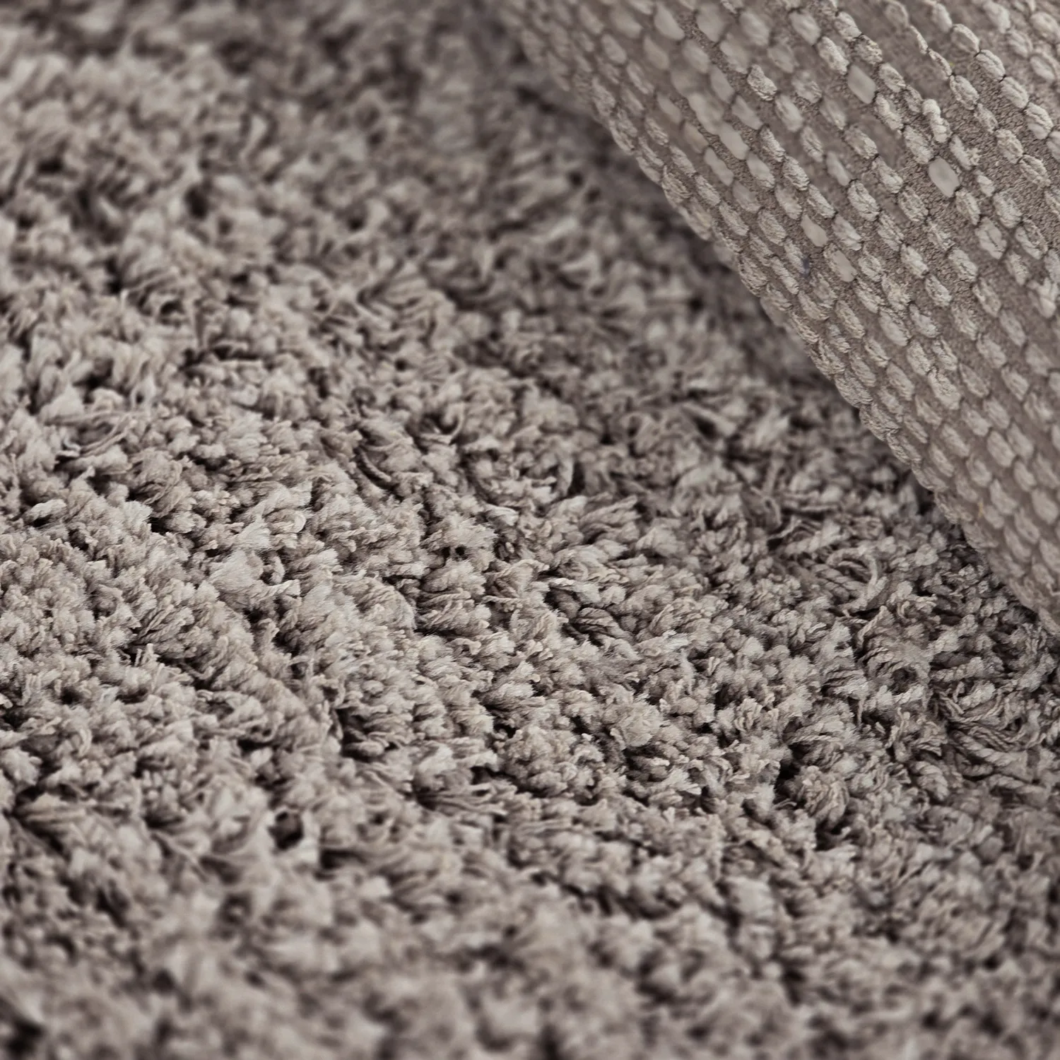 Hoogpolig vloerkleed - Combarro Solid Cotton Shaggy (taupe)