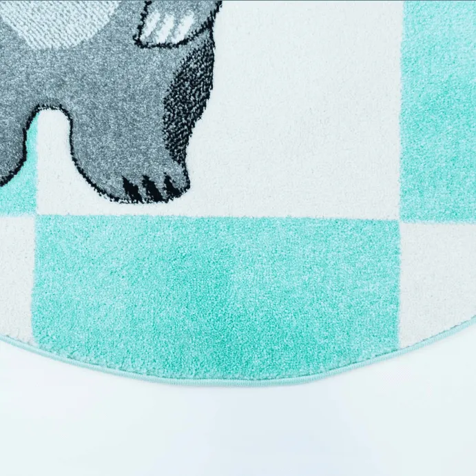 Kindervloerkleed - Bueno Indian Bear (turkoois)