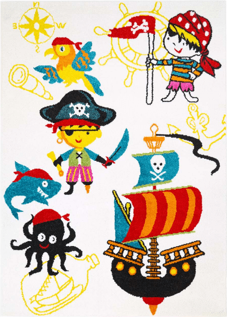 Kindervloerkleed - Moda Pirate (wit)