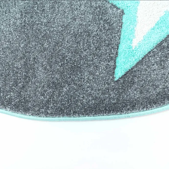 Kindervloerkleed - Bueno Night Stars Rond (turkoois)