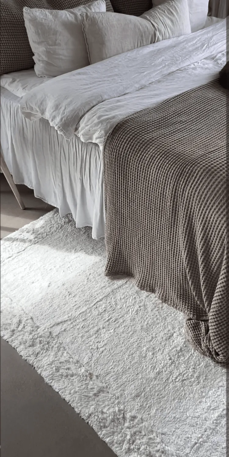 Hoogpolig vloerkleed - Ebba Natural Cotton Shaggy (offwhite)