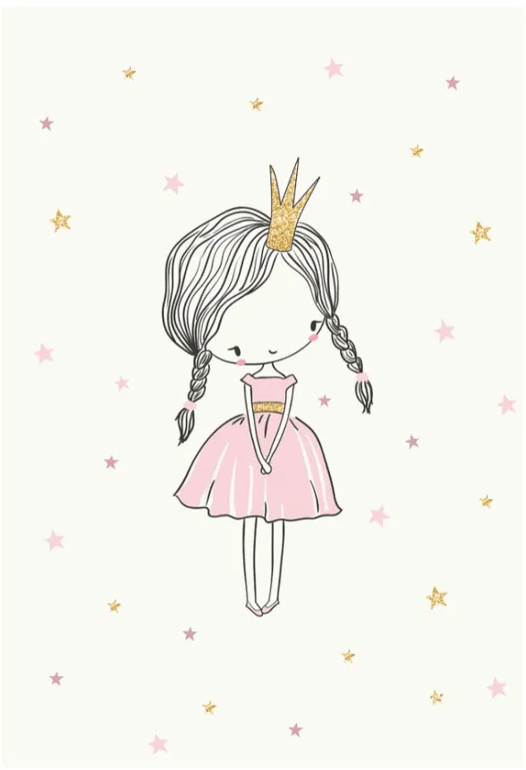 Kindervloerkleed - Princess (roze)