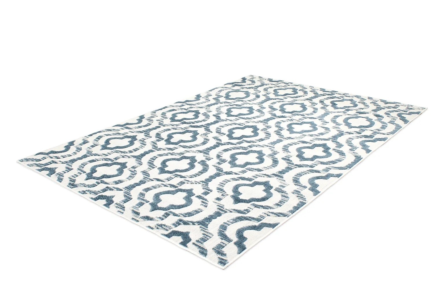Shaggy Indoor-Outdoor - Trenton (wit/blauw)