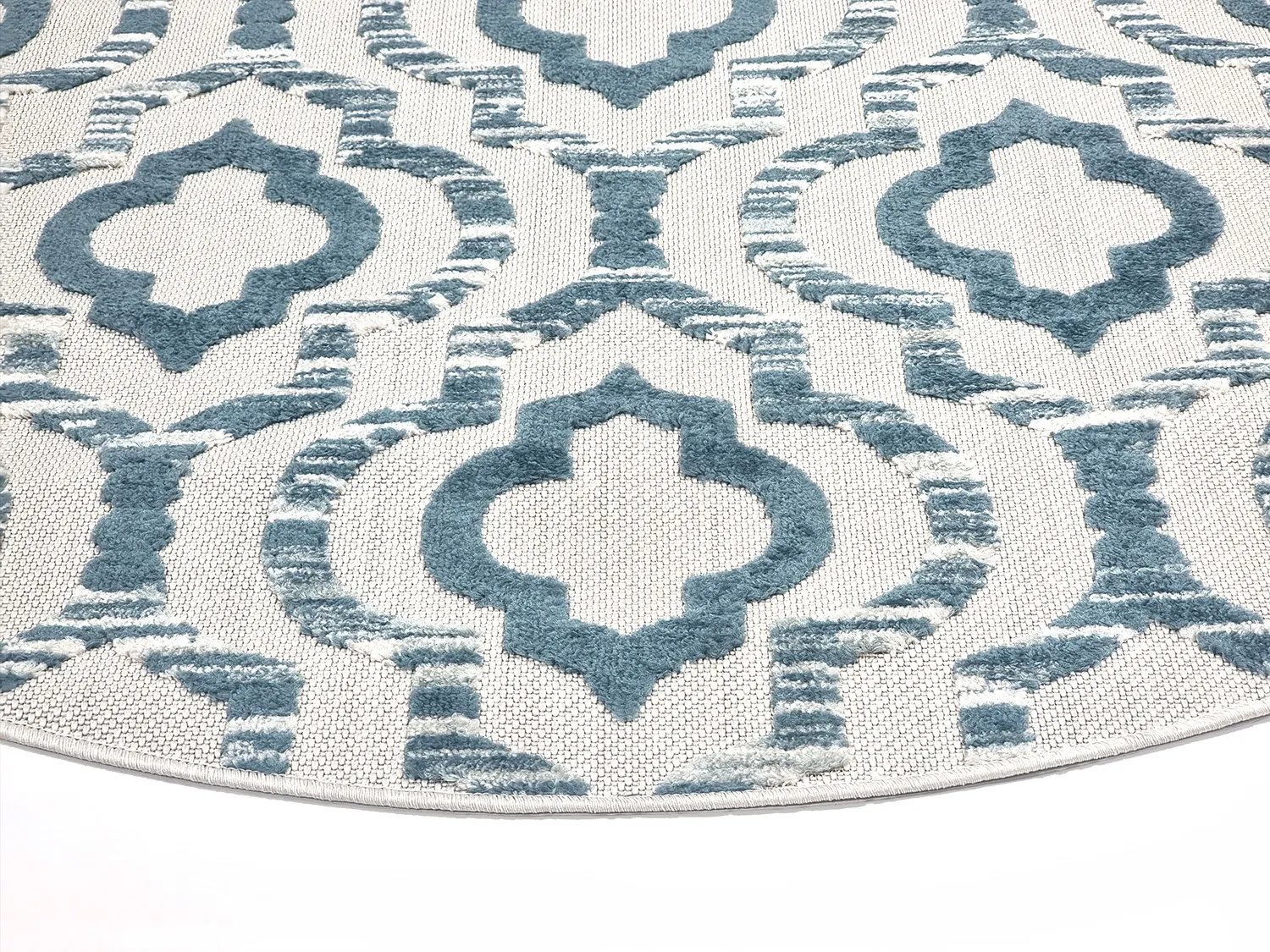 Ronde vloerkleden - Indoor/Outdoor Trenton (wit/blauw)