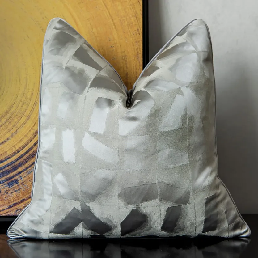 Kussensloop - Square Luxury 45 x 45 cm (zilver)