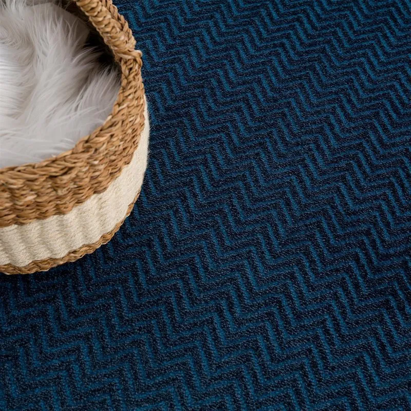 Hoogpolig vloerkleed - Pandora (blauw)